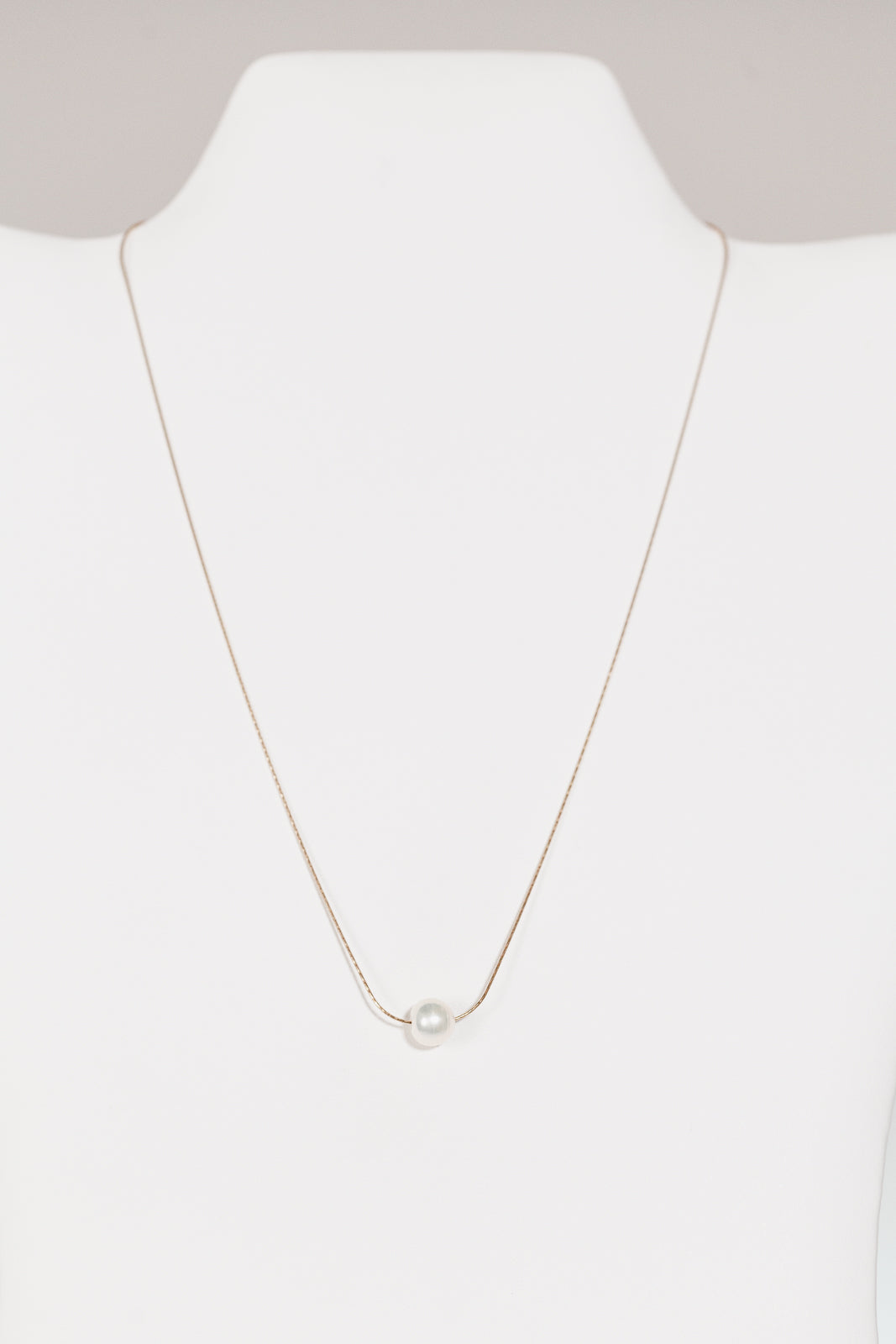 Floating Pearl necklace on Sterling Silver
