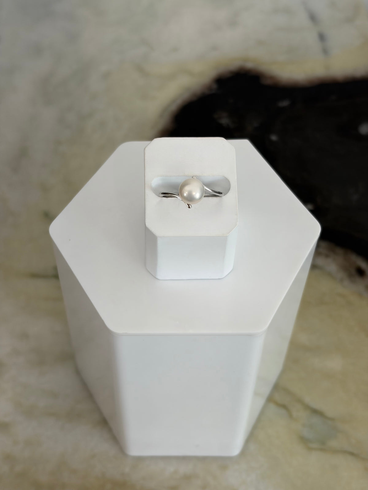 Silver Freshwater Pearl Ring