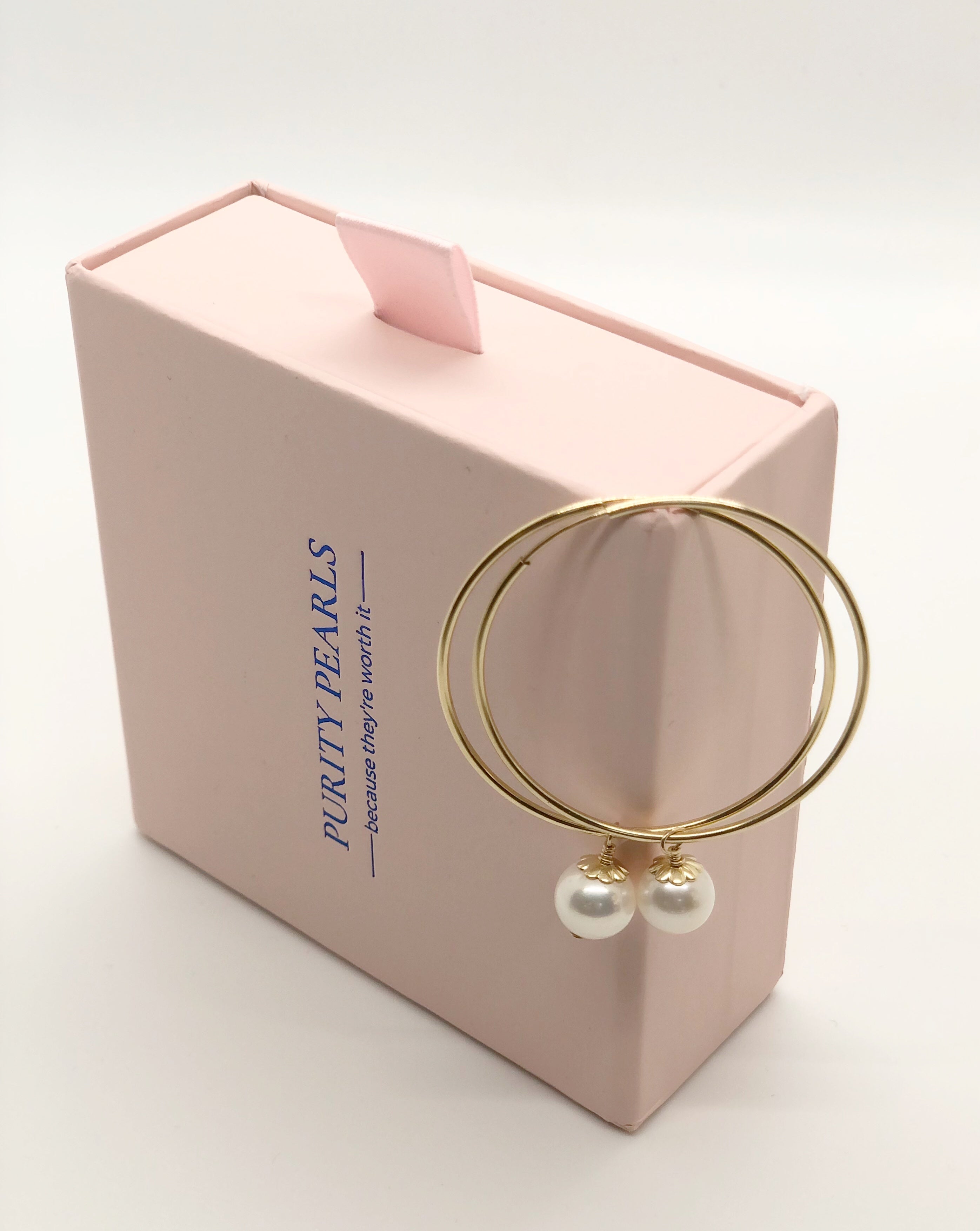 Pearl Drop Endless Hoop Earrings