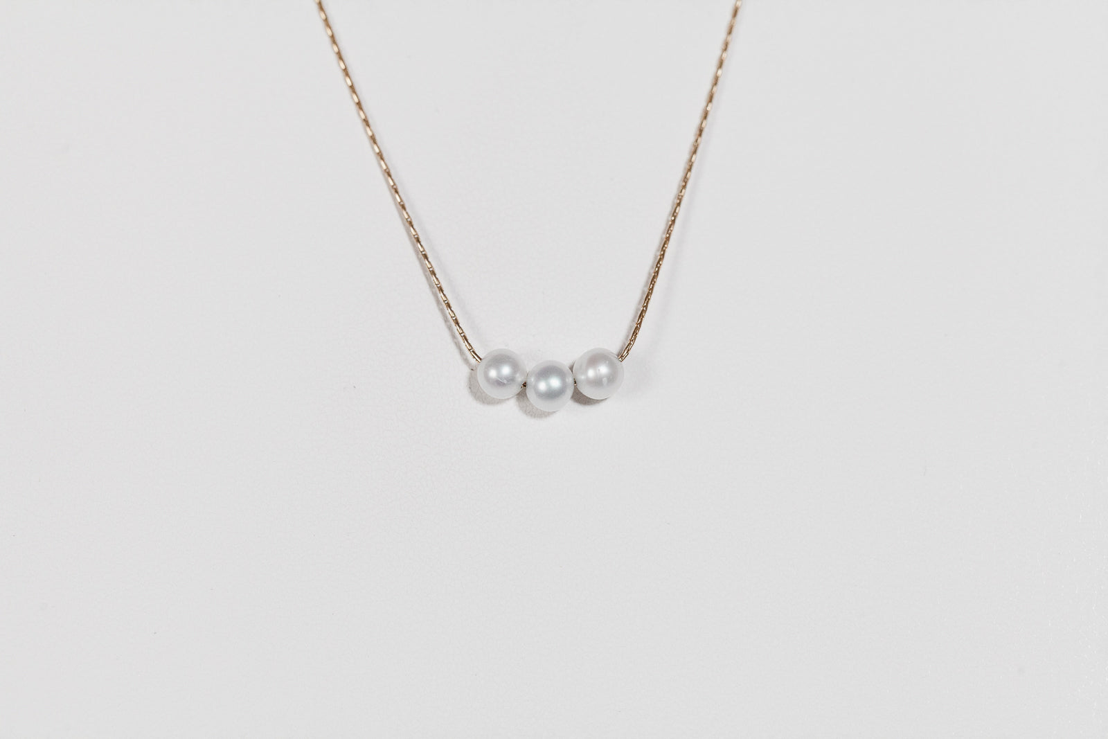 Tiny Floating Pearl Necklace