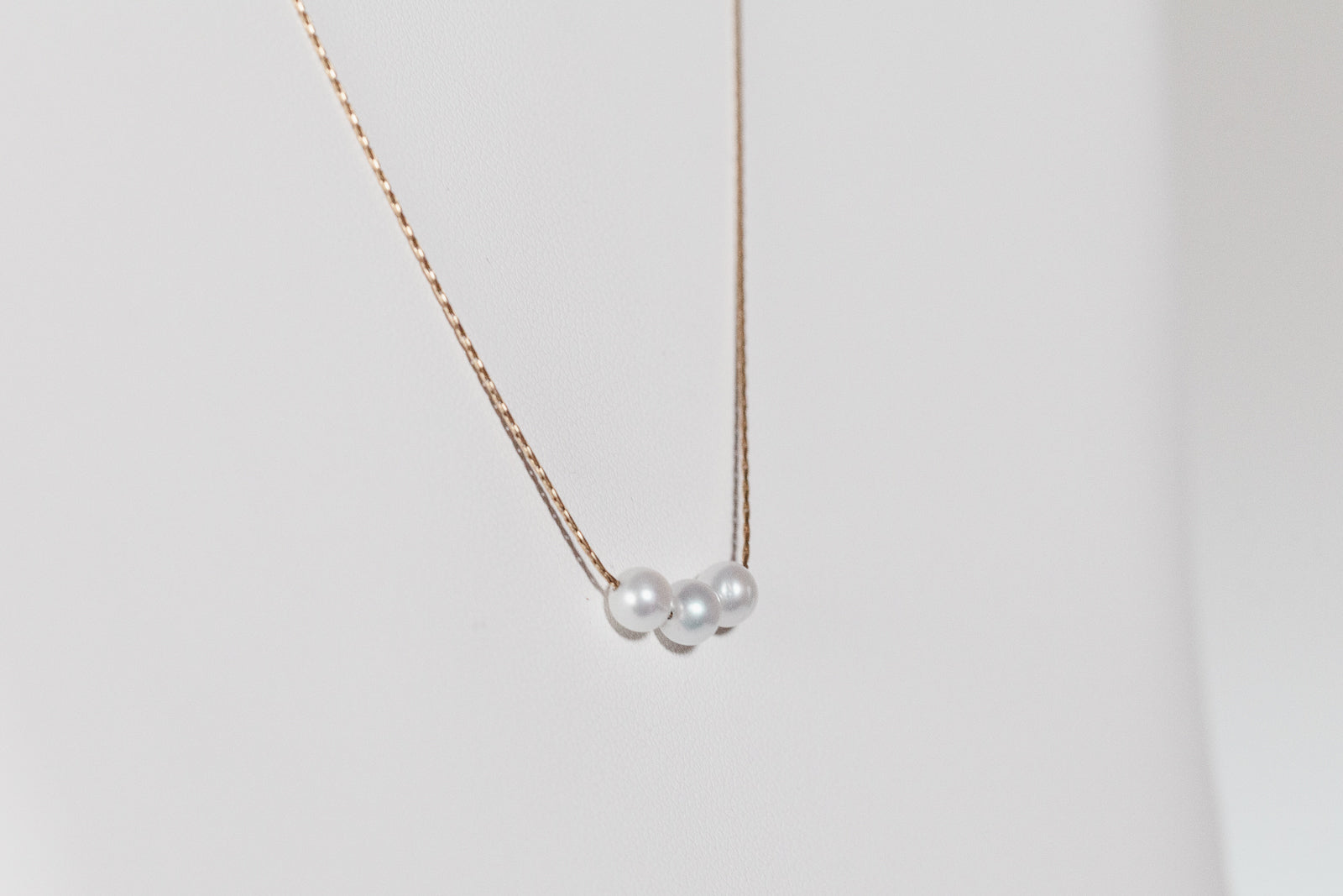 Tiny Floating Pearl Necklace