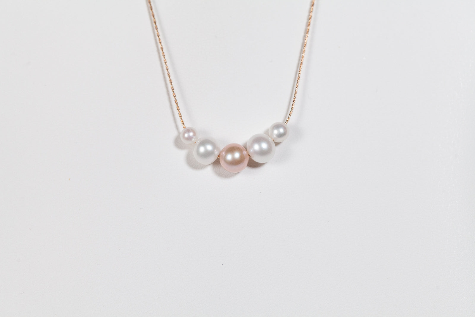 Graduated Floating 5 Pearl Necklace